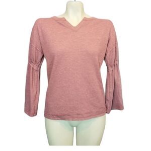 Baea Dusty Pink Thermal Bell‎ Sleeve Top Size M